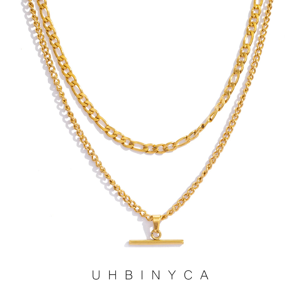 Collana Minimalista Doppio Strato Oro 18K – uGlam