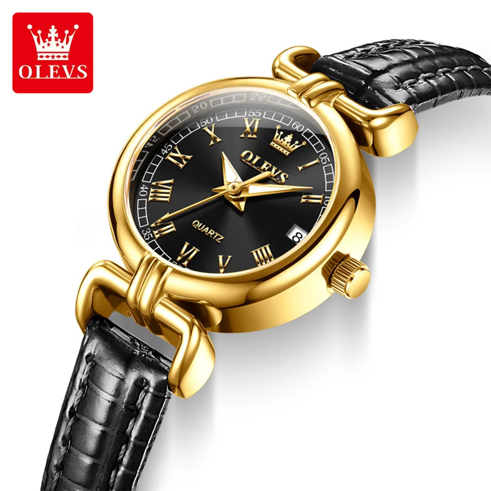 Orologio Donna OLEVS Quarzo | Cinturino Pelle Impermeabile Luminoso | Idea Regalo | uGlam