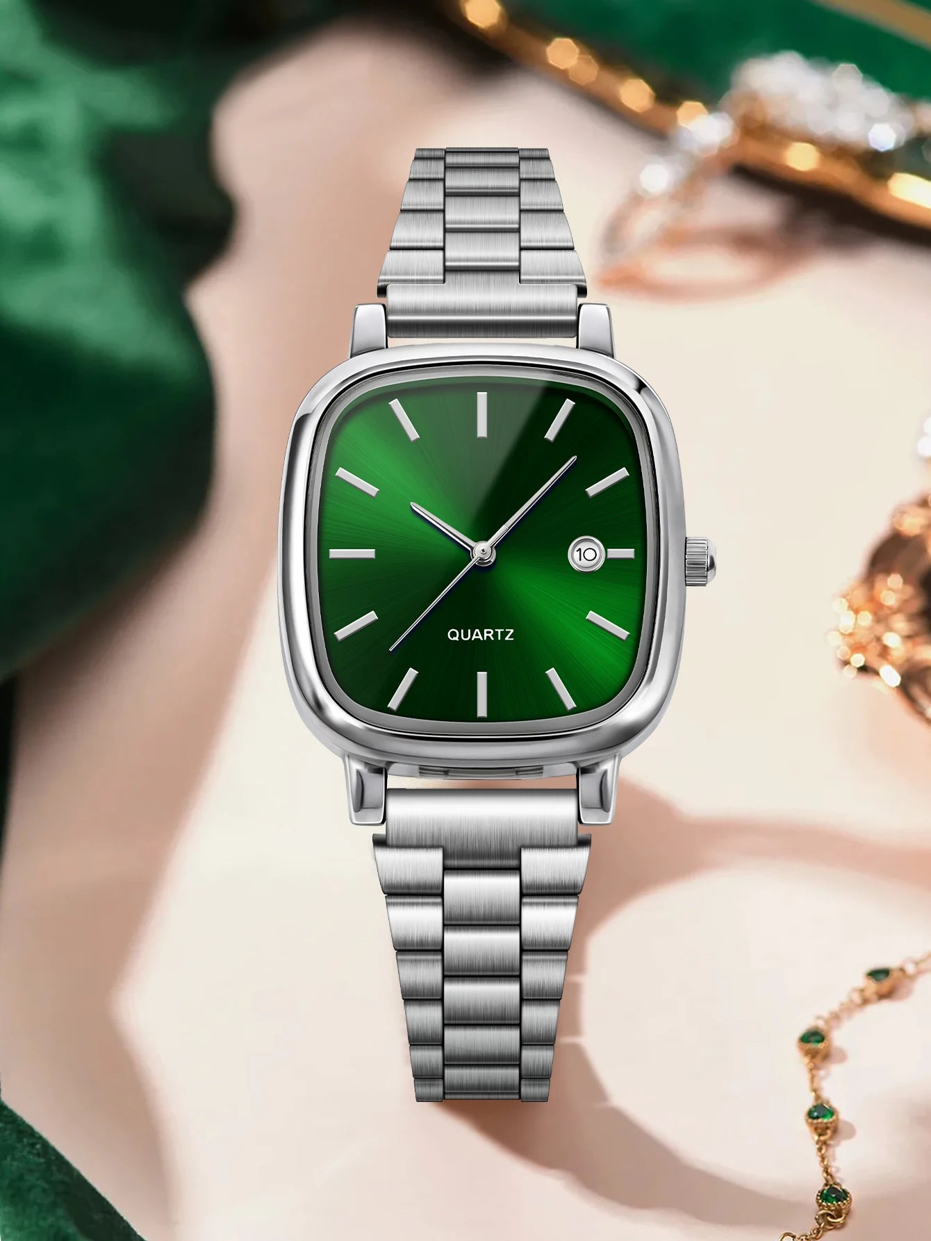 Orologio Donna Quarzo Quadrato con Calendario — Cinturino in Acciaio | LUCKYFOX