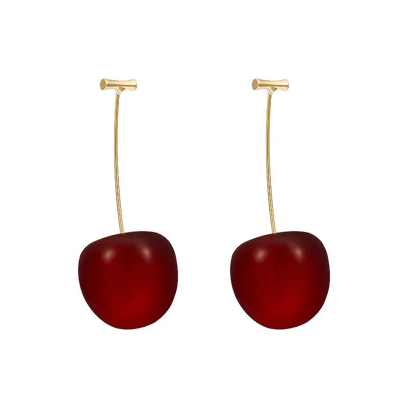 2024 Trendy Small Fresh Sweet Lovely Cherries Earrings Pendant Fruit Earrings Red Cherry Earrings Charm Jewelry