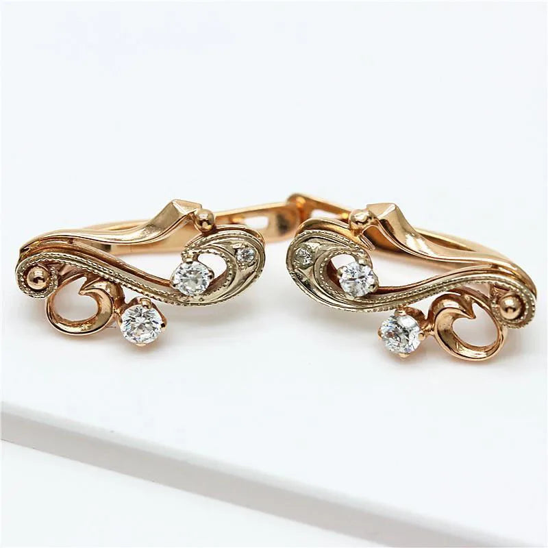 Orecchini Geometrici Rosa Gold 14K – uGlam