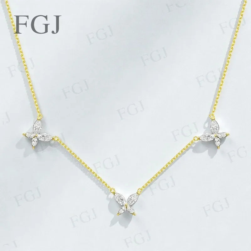 Collana Donna Farfalla in Argento Sterling 925 – Moissanite 2,4ct D Color VVS1 Lusso