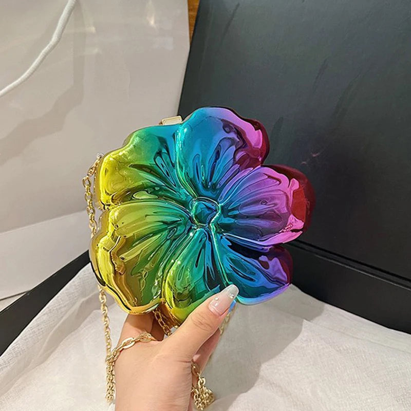 Donna a Spalla Borsa Borsa Mini Donna da Sera Dorato Argento