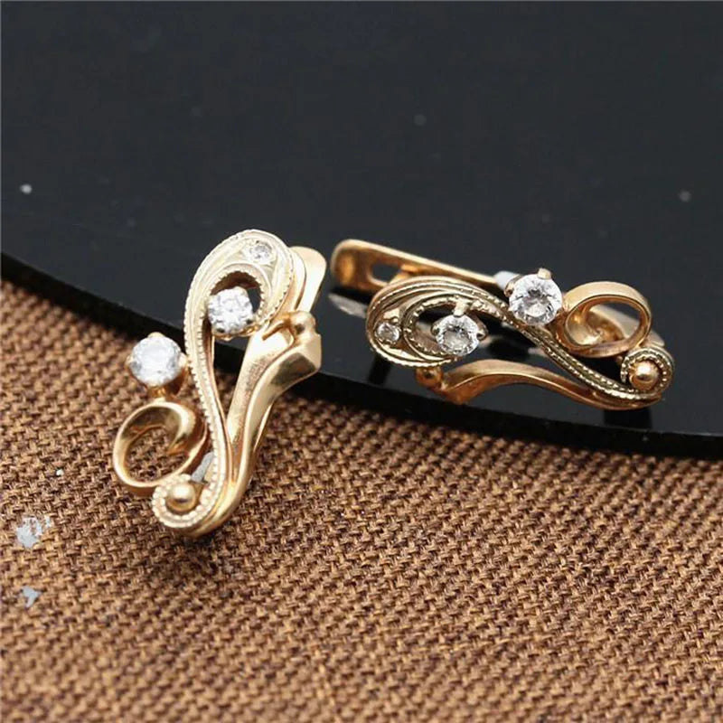Orecchini Geometrici Rosa Gold 14K – uGlam
