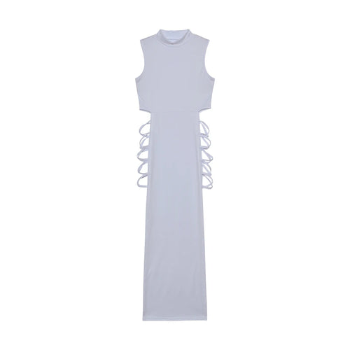 Abito Bodycon Donna – Senza Maniche Collo Alto con Cut-Out Incrociato