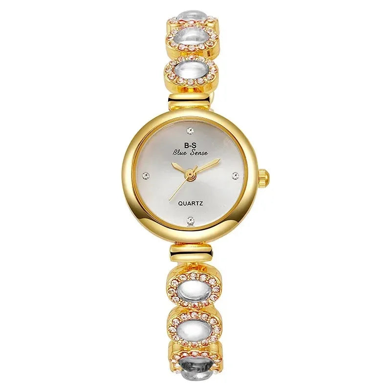 Orologio da Donna con Strass – Quadrante Piccolo, Movimento al Quarzo, Bracciale