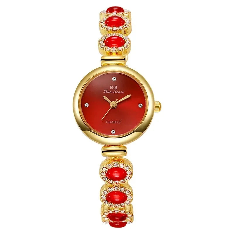 Orologio da Donna con Strass – Quadrante Piccolo, Movimento al Quarzo, Bracciale