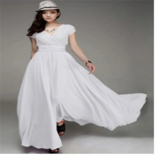 Abito Bodycon Donna in Chiffon – Manica Corta Boho Elegante Estate