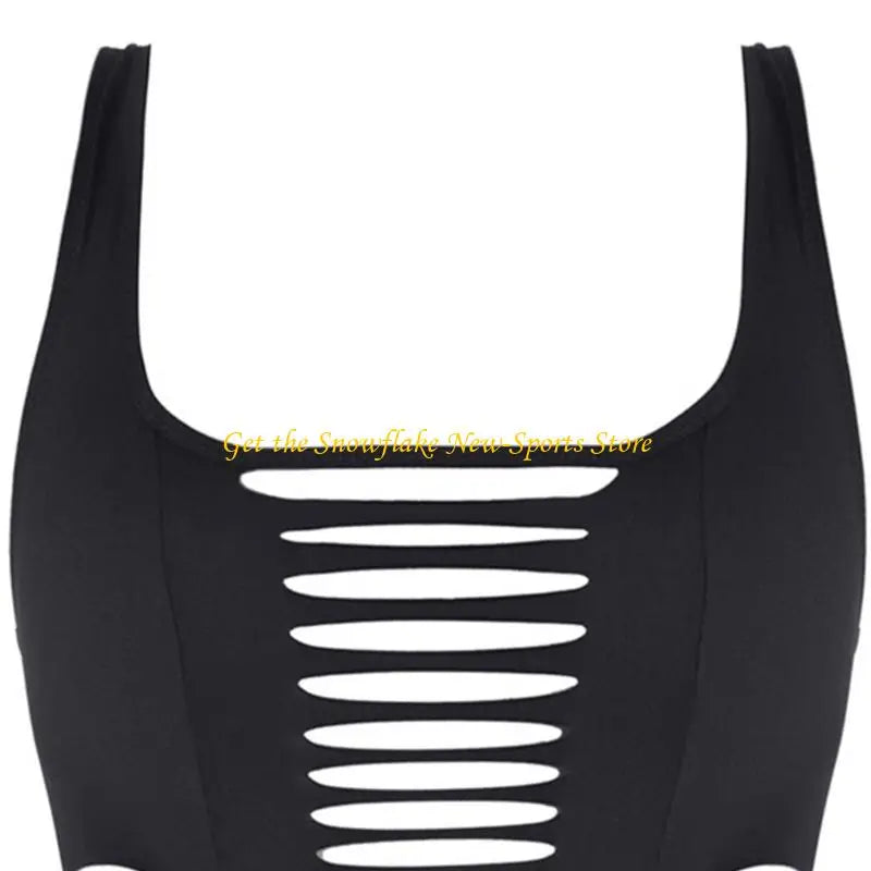 E56D Womens Swimsuit Hollow out Swimwear High Cut Bathing Suit for Surfing