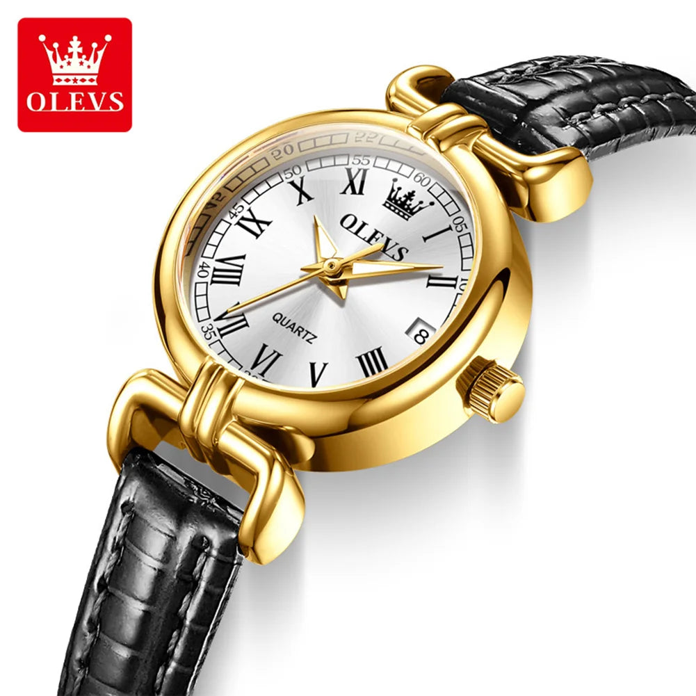 Orologio Donna OLEVS Quarzo | Cinturino Pelle Impermeabile Luminoso | Idea Regalo | uGlam