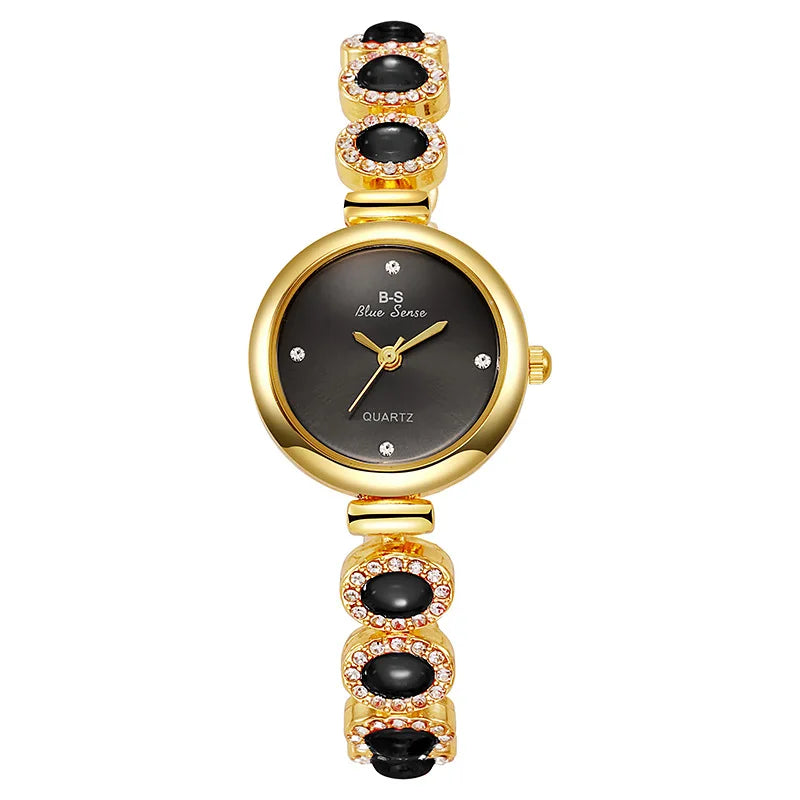Orologio da Donna con Strass – Quadrante Piccolo, Movimento al Quarzo, Bracciale