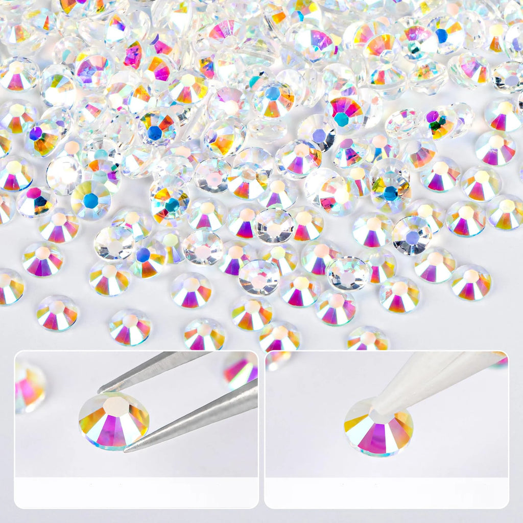 Transparent AB Resin Jelly Rhinestones 2mm 3mm 4mm 5mm 6mm Faux Gems Bead for Crafts DIY Nail Art Charms Supplies Stones Bulk