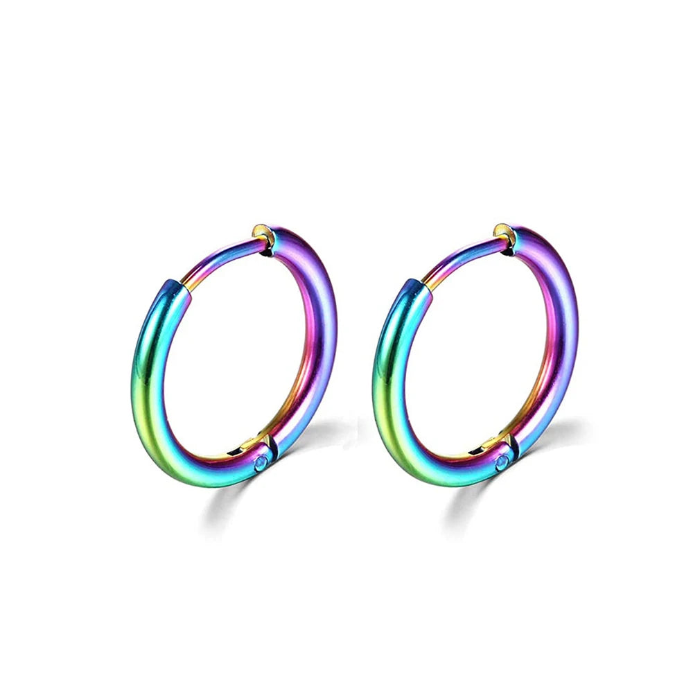 Orecchini a Cerchio Donna in Acciaio Inox – Gold Silver Rose Gold Black Multicolor