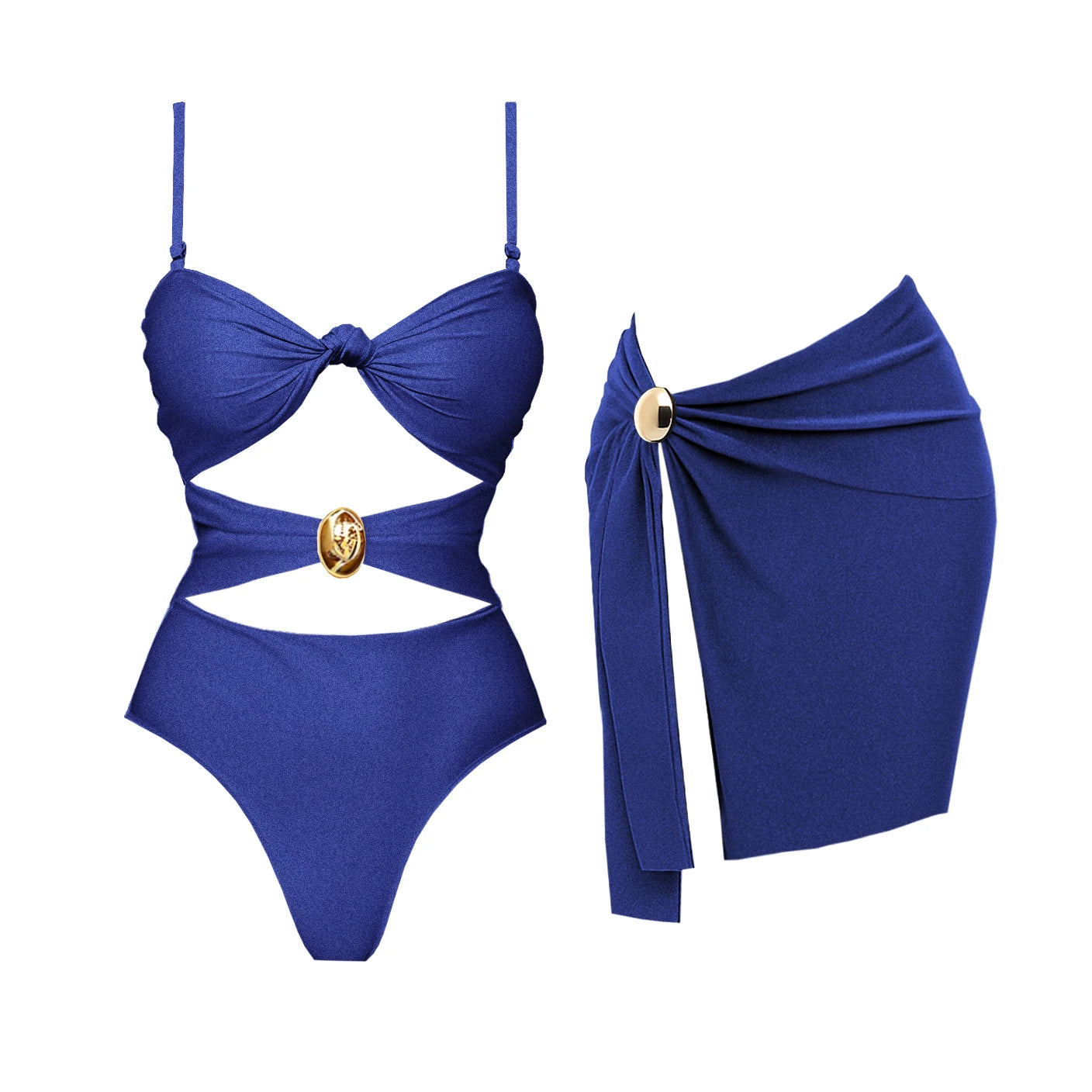 Bikini Donna 2026 Cut-Out Push-Up | Bottoni Brillanti Fascia Bandeau | S-XL | uGlam