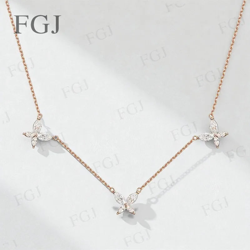 Collana Donna Farfalla in Argento Sterling 925 – Moissanite 2,4ct D Color VVS1 Lusso