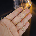 Fashionable and Light Luxury 14K Gold Authentic S925 Silver Double Layer Necklace for Women Commuting Versatile Clavicle Chain