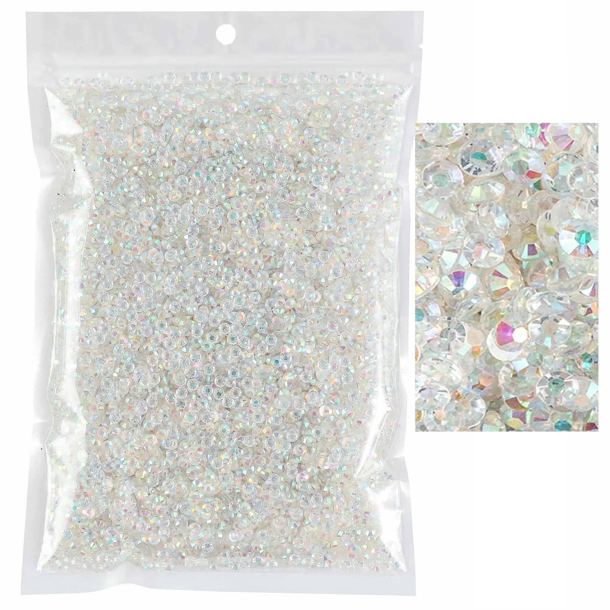 Transparent AB Resin Jelly Rhinestones 2mm 3mm 4mm 5mm 6mm Faux Gems Bead for Crafts DIY Nail Art Charms Supplies Stones Bulk