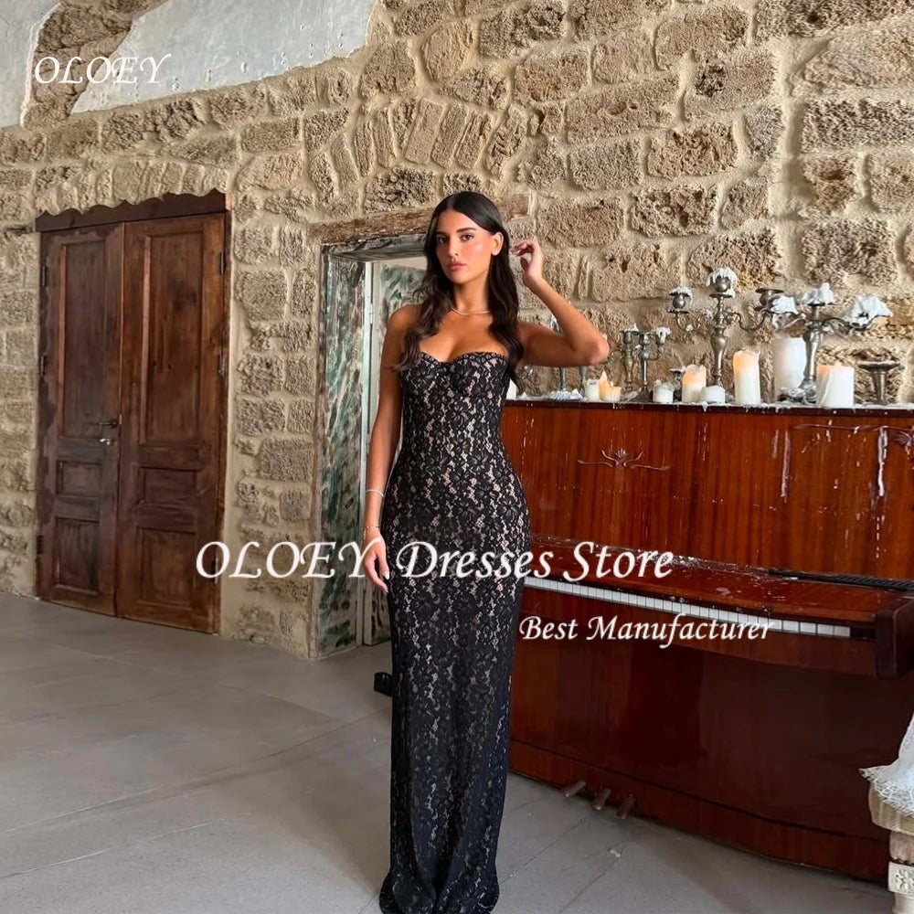 Abito da Sera in Pizzo con Applicazioni – Stile Sirena Personalizzabile