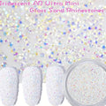 1Bag Ultra Mini 1.2mm Nail Rhinestones Micro Crystal Iridescent Bling Tiny Diamond Nail Gems AB/Clear Rhinestone Nail Decoration