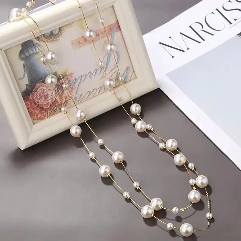 Collana Donna Multistrato Vintage con Perle – Choker Glam Fidanzamento Anniversario