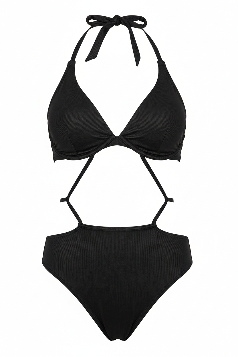 Bikini Halter Nero - Product Shot