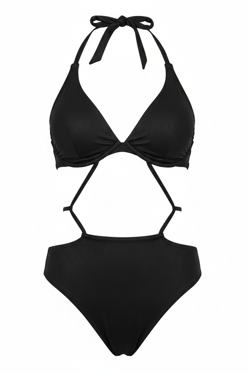 Bikini Halter Nero - Product Shot