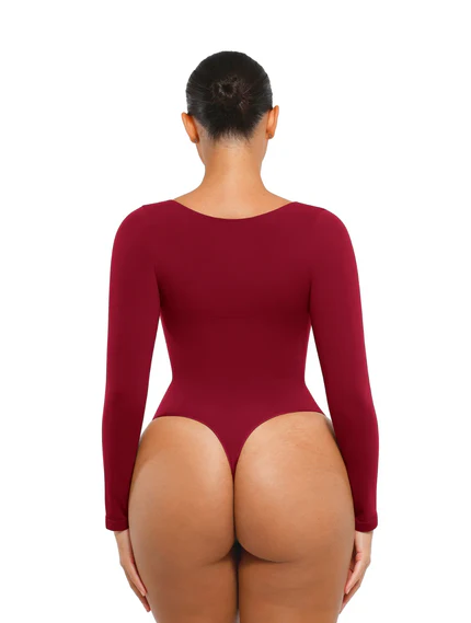 Body Bordeaux Manica Lunga – uGlam