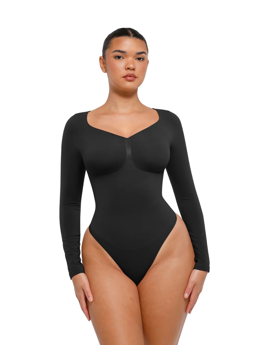 Body Bordeaux Manica Lunga – uGlam