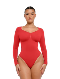 Body Bordeaux Manica Lunga – uGlam